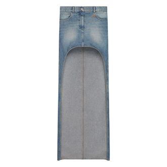 Courr&egrave;ges Denim Skirts, female, Blue, Size: W26 Cut-Out Denim Skirt