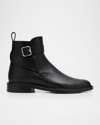 Burberry Mens Manor Jodhpur Leather Ankle Boots