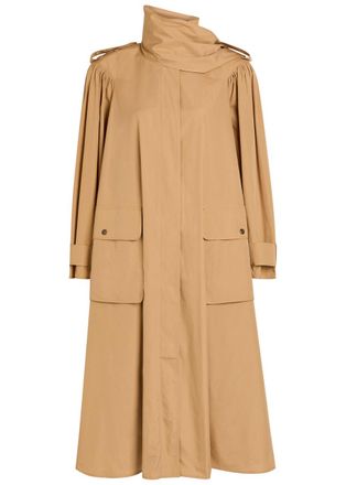Chlo&eacute; Scarf-effect Cotton-poplin Trench Coat - Beige - 38 (UK10 / S)