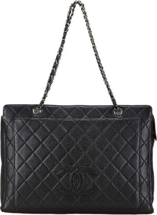 Chanel Black Caviar Leather Tote Bag (Pre-Owned)