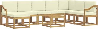 vidaXL Conjunto De Sof&aacute;s De Exterior 9 Uds. Blanco Y Crema Vidaxl