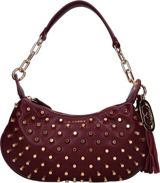 La Carrie Nep Leer Tas Met Studs - Dames - Handtassen - Rood - ONE Size - Leer - Tassen