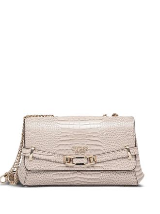 Guess Co crocodile-effect chain shoulder bag - women - Polyurethane - One Size - BEIGE