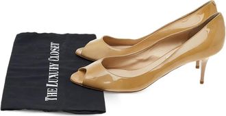 Jimmy Choo London 70mm leather peep-toe pumps - Brown