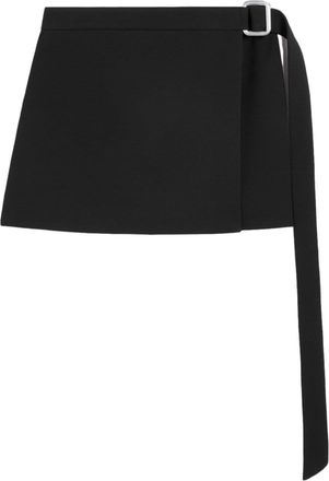 Ami wrap virgin wool miniskirt - women - Virgin Wool - 38 - Black