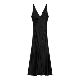 Sportmax Katia Lange Jurk - Dames - Maxi kleedjes - Zwart - S - Polyester - Kleedjes