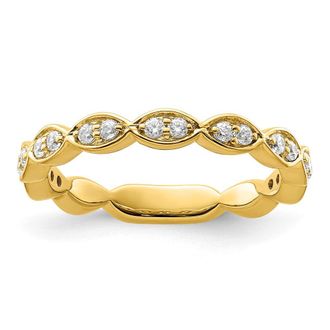 Diamond2Deal 14k Gold Lab Grown Diamond Wedding Band Ring 0.27Ct Clarity- VS Color- G-H