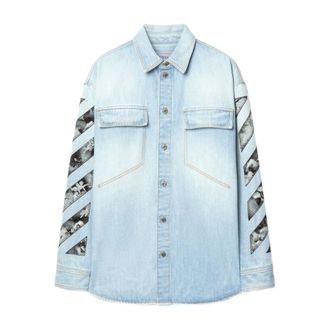 Off-white Lichtblauwe Denim Shirt met Pijlen - Heren - Spijkeroverhemden - Blauw - M - Denim - Overhemden