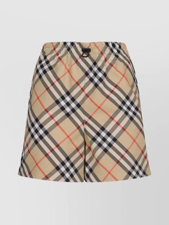 Burberry checkered straight shorts elastic waistband