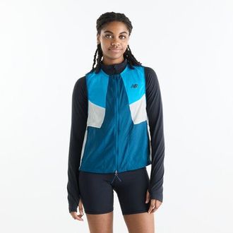 New Balance Mujer RC Vest en Azul, Polywoven, Talla XS