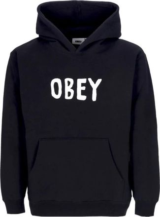 Obey Premium Hoodie met Capuchon van Fleece Zwart Heren Hoodie - Heren - Hoodies - Zwart - XL - Katoen - Hoodies & sweatvesten