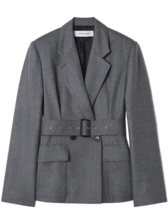 Lanvin Tailored Wool Jacket With Belted Waist And Structured Silhouette