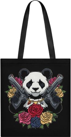 Generic Panda with Guns Tote Bag for Women Men Shoulder Bags Purses Pouch Handbags