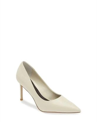 Jeffrey Campbell Womens Nikia Leather Pointed Toe Pumps In White