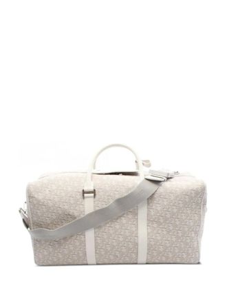 Dior 2010s Boston oblique-pattern duffle bag - women - Canvas/Leather - One Size - White