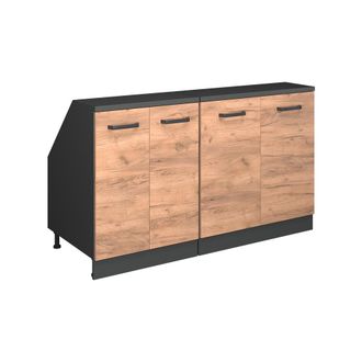 Vicco Conjunto De Armarios Para Techo Inclinado Rion, Roble Dorado, 140 Cm Lote De 2 Carcasas De Armario 60 Cm De Profundidad, Vicco