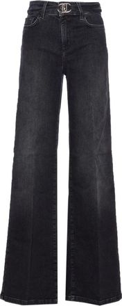 Liu Jo Zwarte Denim Flare Jeans met Hoge Taille - Dames - Loose Fit Jeans - Zwart - W25 - Denim - Jeans