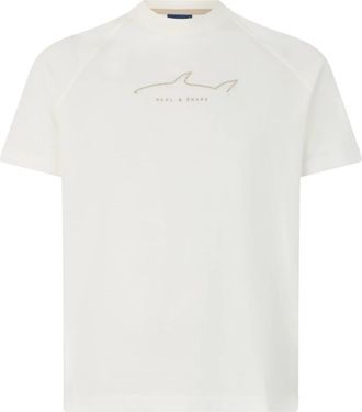 Paul & Shark Katoenen T-shirt met print - Heren - T-shirts - Wit - XL - Katoen - Tops