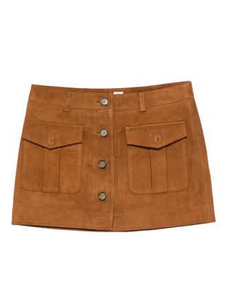 The Garment flap-pocket mini skirt - women - Suede - 8 - Brown