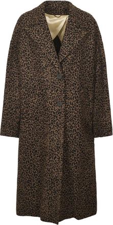 Golden Goose Leopard Jacquard Wool Cocoon Coat - Dames - Mantel - Bruin - S - Wol - Jassen