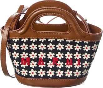 Marni Dnu Pack Marni Tropicalia Micro Canvas & Leather Tote