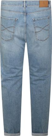 Brunello Cucinelli Jeans Blue And Green-Uomo
