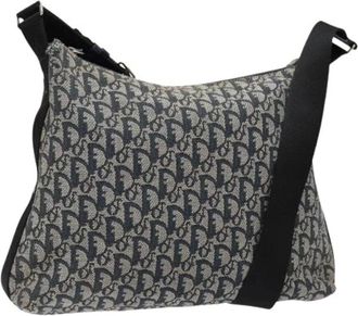 Dior Pre-owned Cross Body Bags, female, Blue, Size: ONE SIZE Pre-owned Trotter Canvas Shoulder Bag