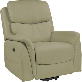 Beliani Sill&oacute;n Reclinable Elevable El&eacute;ctrico De Tela Con Funci&oacute;n De Masaje Verde Glorie