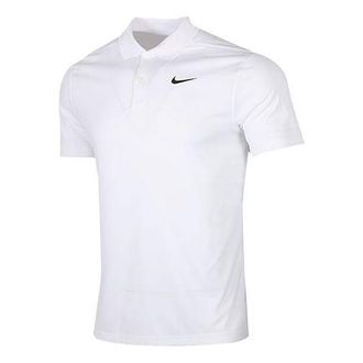 Nike Dri-fit Victory Logo Quick Dry Breathable Sports Short Sleeve Polo Shirt White BV0355-100