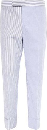 Thom Browne Slim-fit broek - Heren - Slim Fit Broeken - Blauw - L - Katoen - Broeken
