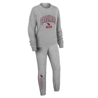 WEAR by Erin Andrews Womens WEAR by Erin Andrews Heather Gray Arizona Cardinals Knit Long Sleeve Tri-Blend T-Shirt & Pants Sleep Set at Nordstrom, Size Xx-Large