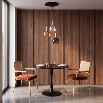 Maisons du monde L&aacute;mpara de techo de cristal tintado de 3 luces Alt. 24 cm