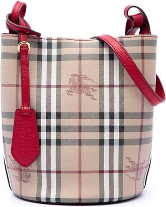 Burberry Pre-owned Burberry Haymarket Check Coated Canvas Lorne Bucket Bag Ladies AZRQ89GAEAOGER3X