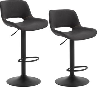 Woltu Woltu 2x Taburetes De Cocina. Taburetes Giratorios Y Regulables En Altura Con Reposapi&eacute;s. Taburetes Altos Revestidos En Polipiel Con Respaldo Para Bar