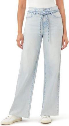 Kensie Carla Belted Wide Leg Jeans in Perth at Nordstrom Rack, Size 14