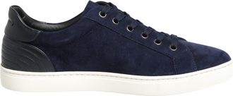 Dolce & Gabbana Blauwe Leren Su&egrave;de Lage Sneakers Schoenen