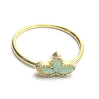 Jessica Elliot Womens Lotus Blossom Ring In Gold/pacificopal