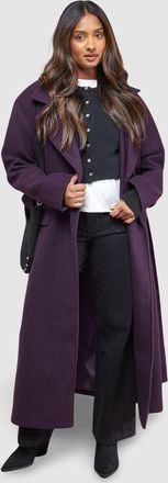 Oasis Tie Belt Detail Midi Coat in Berry at Nordstrom, Size 8