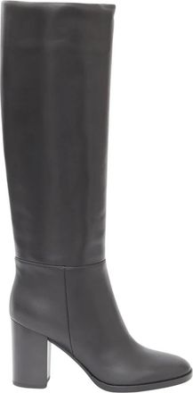 Gianvito Rossi Prachtige Santiago Enkellaarzen - Dames - Laarzen met Hak - Zwart - 40 EU - Leer - Schoenen