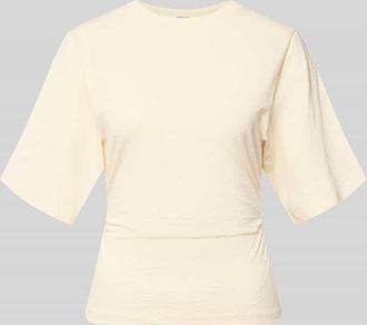 Jake*s Casual T-Shirt mit 1/2-Arm und Raffungen in Beige, Gr&ouml;&szlig;e XXL