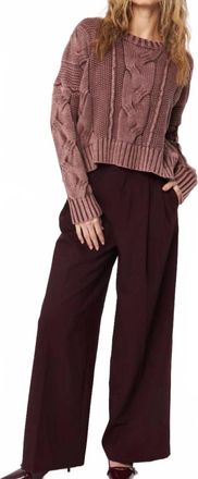 John & Jenn Vintage Cotton Cable Knit Sweater In Hazelnut