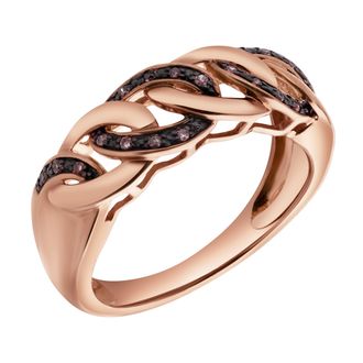 LuvMyJewelry Marvella Sterling Silver 0.07 Ct Diamond Link Ring