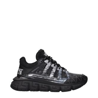 Versace Black Fabric Athletic Mens Sneakers