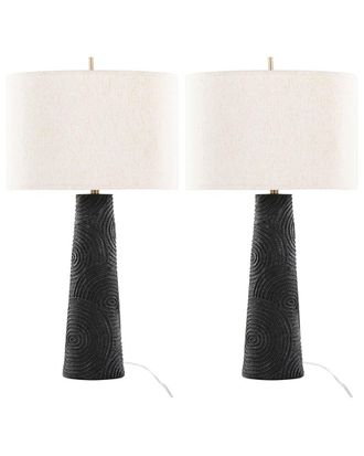 LumiSource LumiSource Set of 2 Kona 31in Contemporary Table Lamps with Grandview Gallery Linen Shade