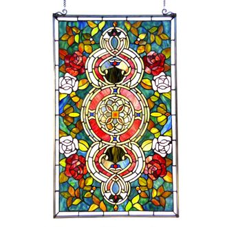 Chloe Lighting EUREKA SONARATiffany-glass Victorian Window Panel 20x32