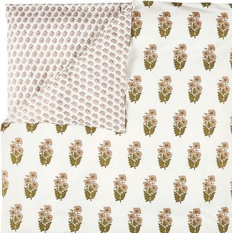 Ballard Designs Leila Block Print Duvet Cover - Woodrose, Queen - Ballard Designs