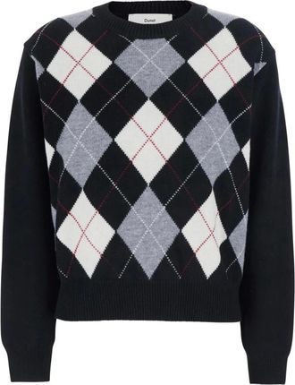 Dunst Maglione Girocollo Argyle - - Knitwear - Uomo - Nero - XL