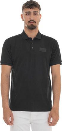 Emporio Armani Button Logo Polo - Heren - Polos - Zwart - L - Polyester - Tops