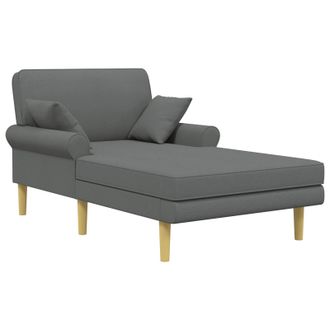 vidaXL Chaise Longue Gris Oscuro Tela Vidaxl
