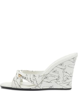 Tod's bow-detail wedge sandals - White